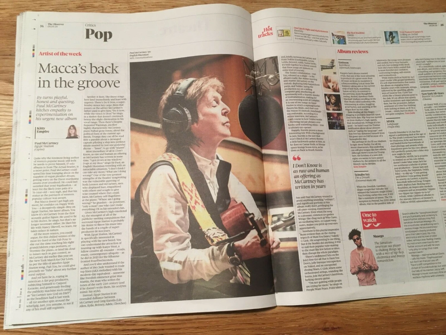 N/A UK Observer New Review September 2018: SIR PAUL McCARTNEY Feature 3 N/A UK Observer New Review September 2018: SIR PAUL McCARTNEY Feature