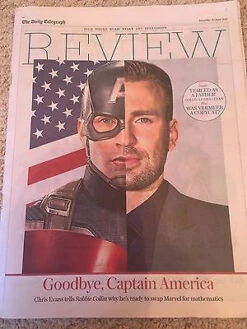 N/A Captain America CHRIS EVANS Photo Cover UK Telegraph Interview 10 June 2017