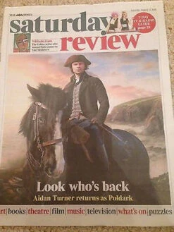 N/A (UK) LONDON TIMES REVIEW AUGUST 2016 AIDAN TURNER Poldark PHOTO COVER INTERVIEW