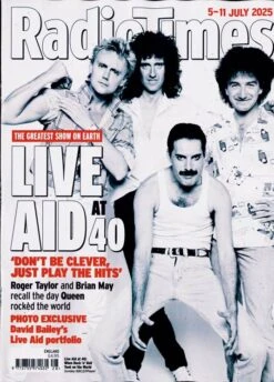 Radio Times Magazine (UK) - 5 July 2025 - Queen Freddie Mercury Brian May Live Aid