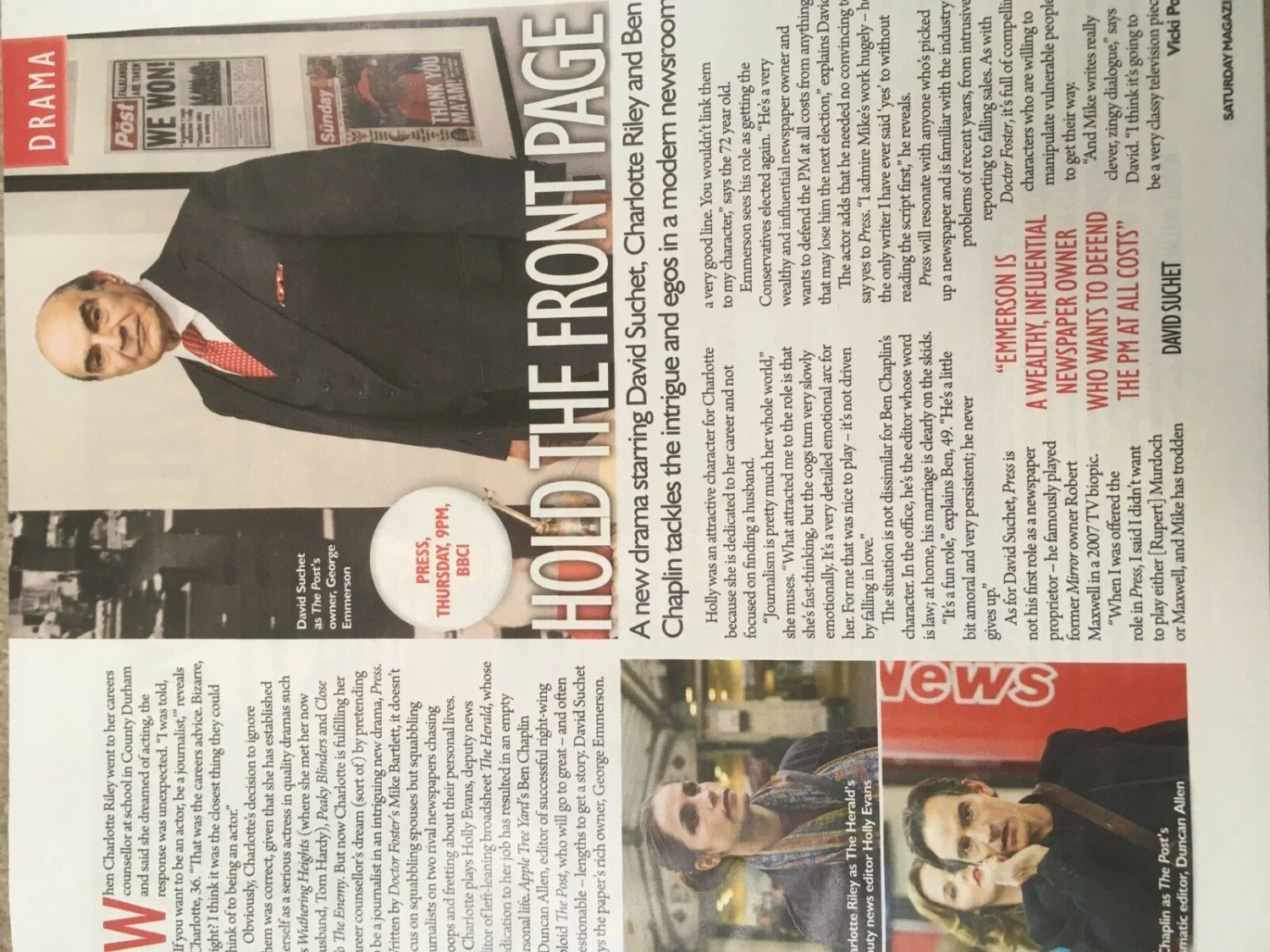 N/A UK SATURDAY 09/2018 VANITY FAIR Olivia Cooke TOM BATEMAN Scaffold DAVID SUCHET 5 N/A UK SATURDAY 09/2018 VANITY FAIR Olivia Cooke TOM BATEMAN Scaffold DAVID SUCHET - Image 3