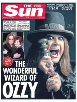 THE SUN Newspaper 23-July-2025 Ozzy Osbourne Black Sabbath Dies At 76