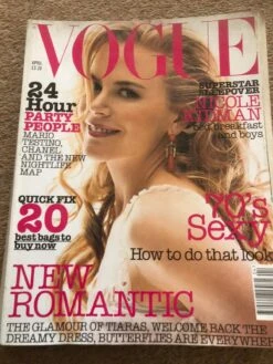 Vogue Magazine Vintage 2002 April UK Issue Nicole Kidman Cover By Regan Cameron