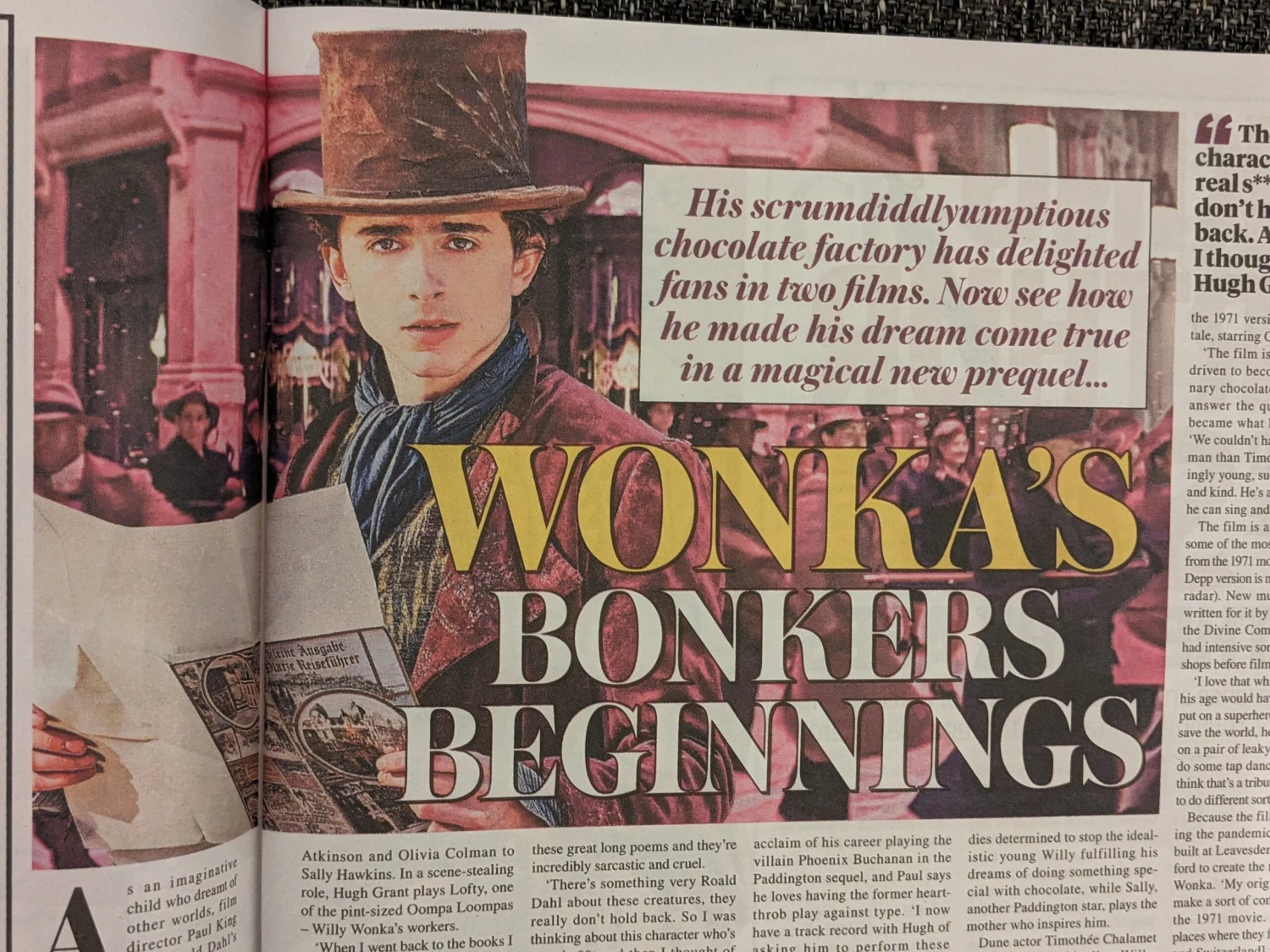 WEEKEND Magazine 09/12/2023 JULIA BRADBURY Timothee Chalamet Iain De Caestecker Wonka 3 WEEKEND Magazine 09/12/2023 JULIA BRADBURY Timothee Chalamet Iain De Caestecker Wonka