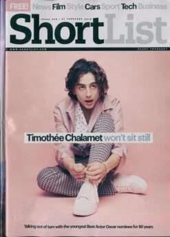 UK Shortlist Magazine FEB 2018: TIMOTHEE CHALAMET COVER & INTERVIEW -CELEBRITY MAGAZINES SHORTLIST N509