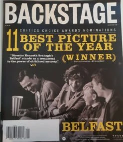 JAMIE DORNAN CAITRIONA BALFE BELFAST - BACKSTAGE MAGAZINE - JAN 20, 2022